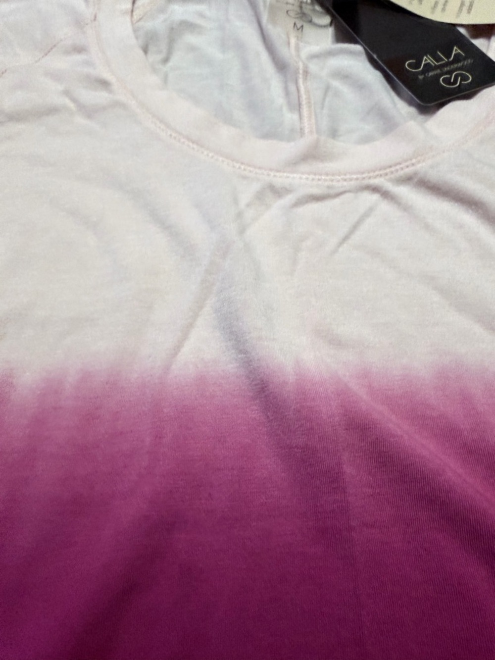 New CALIA by Carrie Underwood Light Pink to Magenta Ombre Long Sleeve Top - Picture 5 of 9